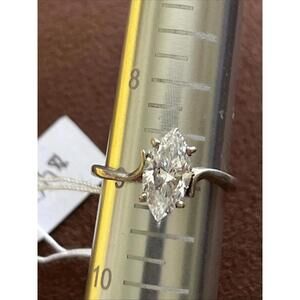 925 sterling silver ring marquise cz solitaire Siz